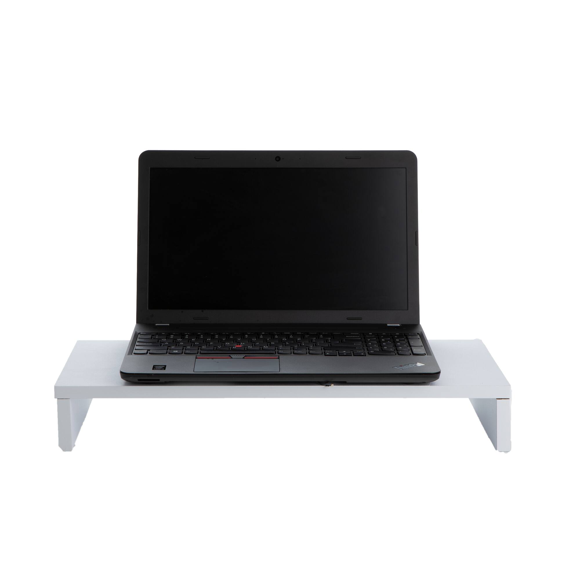 Mind Reader White Wooden Monitor Stand Riser